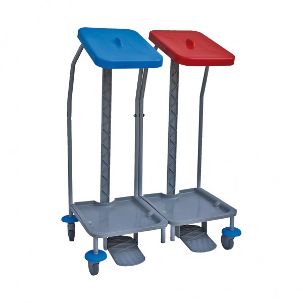 Carucior plastic cu suport pentru sac 2 x 70 litri